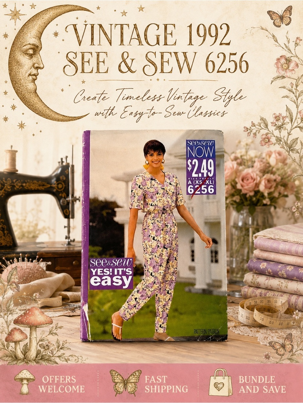 Vintage 1992 See & Sew 6256 Uncut Sewing Pattern XS XL